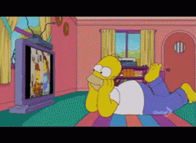 Homer Simpsons Watching Movie GIF
