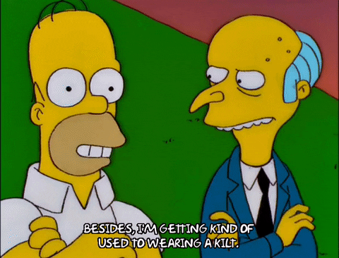 Homer Simpsons Wearing Red Plaid Mini Skirt GIF