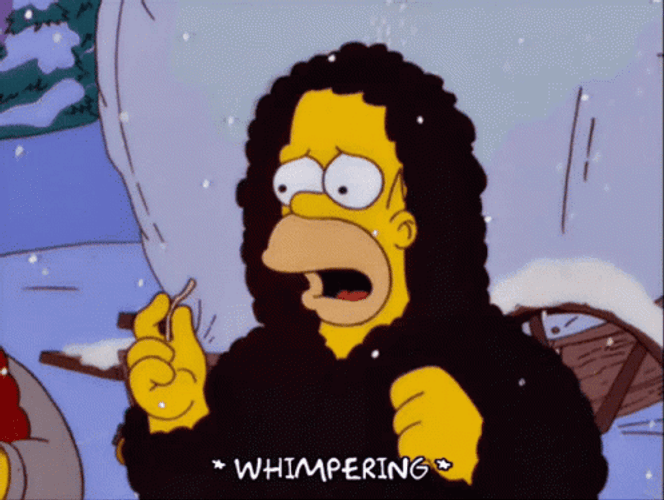 Homer Simpsons Whimpering Freezing