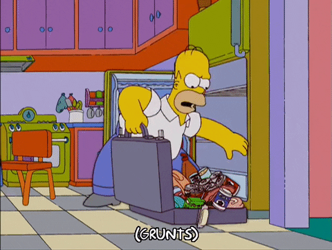 Homer Simspon Packing Bags GIF