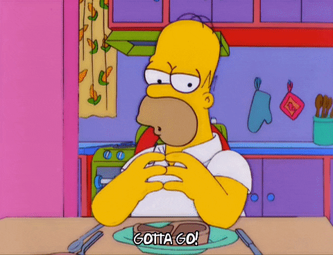 Homer Stealing Steak GIF