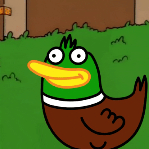 Homer The Duck Disappearing Into Bushes GIF