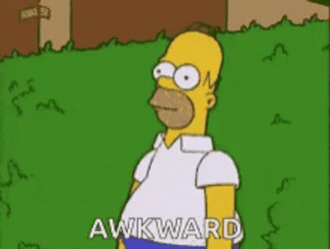 Homer Vanishing In Bushes Awkward GIF