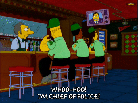 Homer Woohoo As Chief Of Police GIF