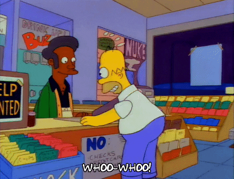 Homer Woohoo At The Store Celebrating GIF