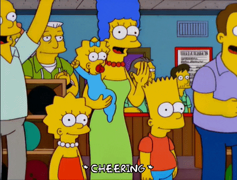 Homer Woohoo Simpsons Family Cheering GIF