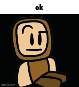 Hooded Cartoon Character Sitting Making Face