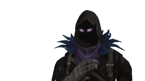 Hooded Figure With Purple Eyes and Scarf