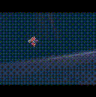 Hooded Helmet Video Game Character In Dark Room GIF