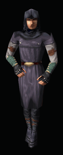 Hooded Man Standing in Dark Room