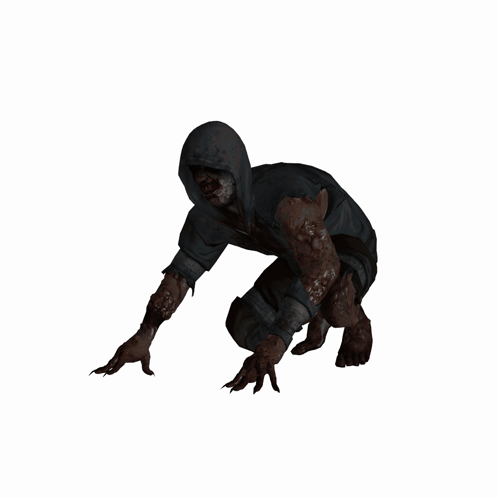 Hooded Person Crawling On Ground GIF