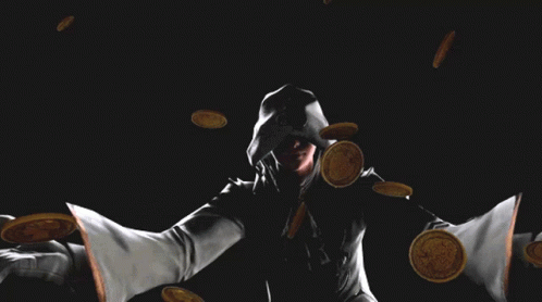 Hooded Person With Gold Coins