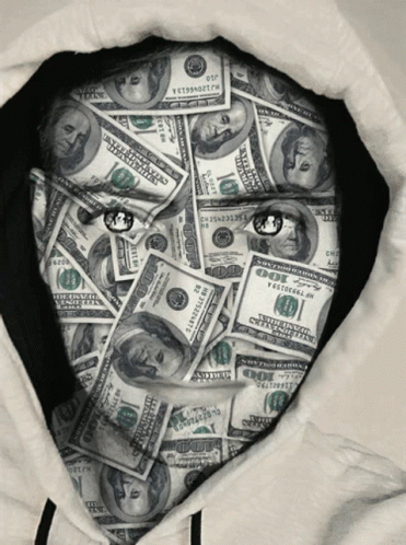 Hoodie With Hundred Dollar Bill Pattern