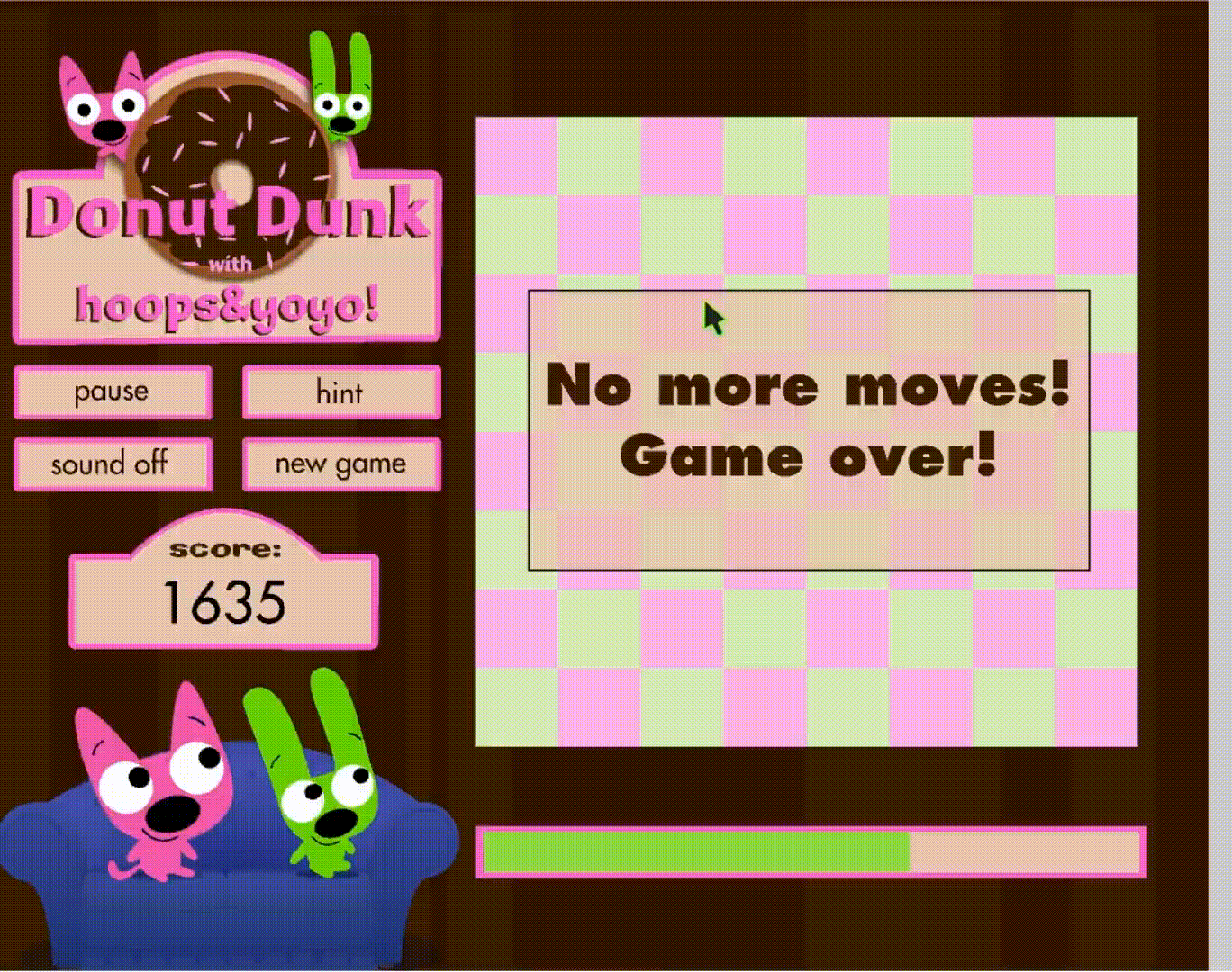 Hoops And Yoyo Donut Dunk Game Over GIF