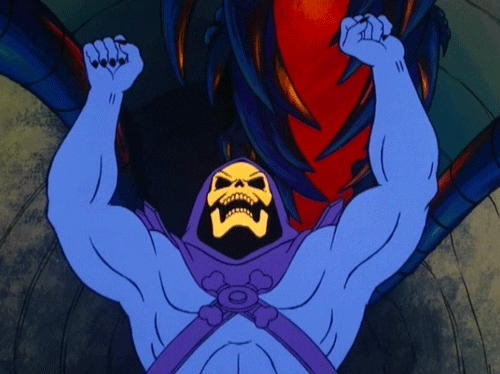 Hooray Fist Pump Skeletor GIF