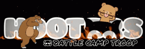 Hooters Battle Camp Troop Bear Logo GIF