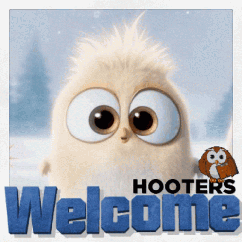 Hooters Welcome Sign With Owl At Bottom GIF