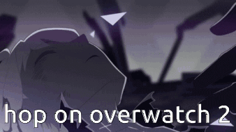 Hop on Overwatch 2 Poster with Cartoon Character
