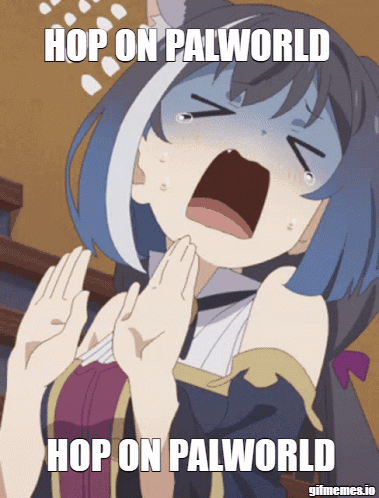 Hop On Palworld Crying Anime Girl GIF