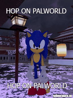 Hop On Palworld Sonic The Hedgehog GIF