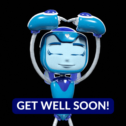 Hope You Feel Better Soon Blue Robot GIF