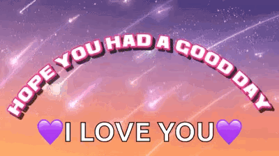 Hope You Had A Good Day I Love You With Purple Hearts GIF