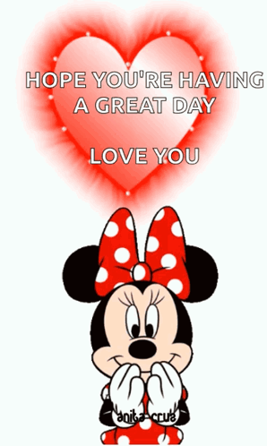 Hope You're Having A Good Day Minnie Mouse Flying Kiss GIF