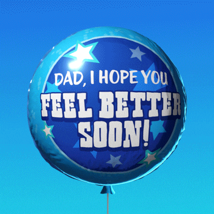 Hope Youre Feeling Better Blue Balloon GIF