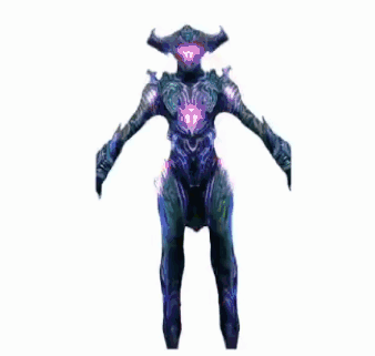 Horns Character with Purple Chest Light