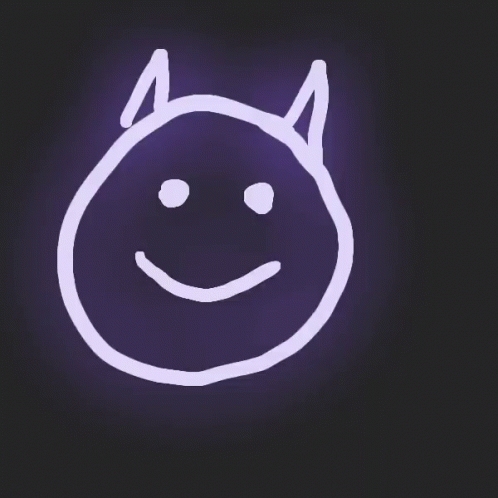 Horns Smiley Face GIF