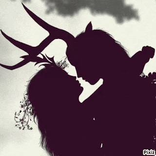 Horns Woman And Horse Silhouette GIF
