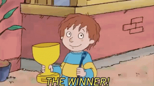 Horrid Henry Holding Winning Trophy GIF
