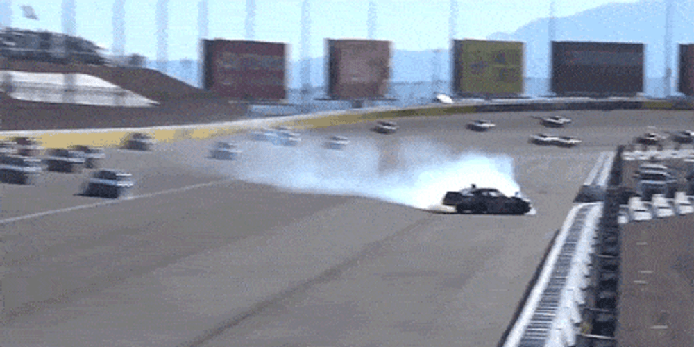 Horrific Race Track Car Crash GIF
