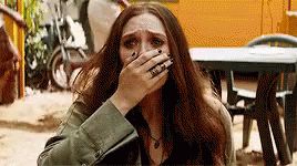 Elizabeth Olsen Horrified GIF