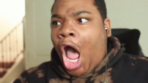 Black Guy Horrified While Shouting GIF