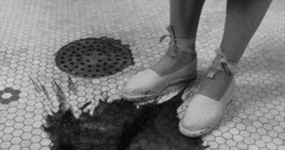 Horror Movie Black And White Blood Flowing GIF