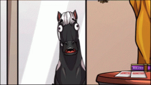 Horse Looking Out Window Next to No Smoking Box
