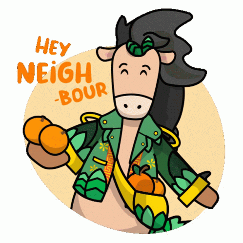 Horse Neigh And Wave To Neighbor GIF