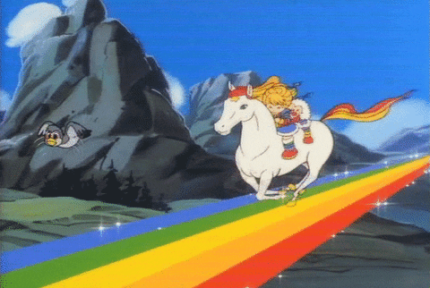 Horse Running Rainbow Brite 80s GIF