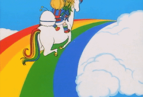 Horse Running Rainbow Brite GIF