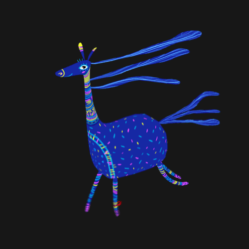 Horse Running Art Animation GIF
