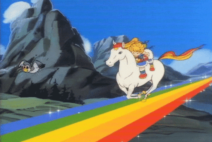 Horse Running Rainbow Brite 80S GIF
