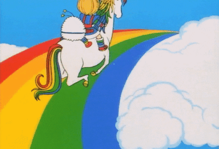 Horse Running Rainbow Brite GIF