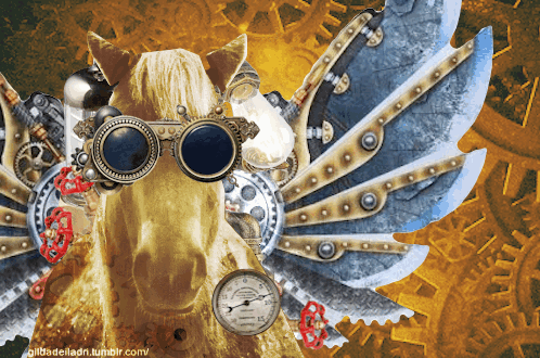 Horse Wearing Goggles with Clock Saying Clock