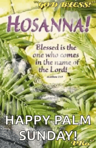 Hosanna ! Blessed Is The One Who Comes In The Name Of The Lord ! Happy Palm Sunday GIF