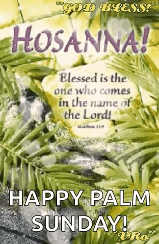 Hosanna ! Blessed Is The One Who Comes In The Name Of The Lord . Happy Palm Sunday ! GIF