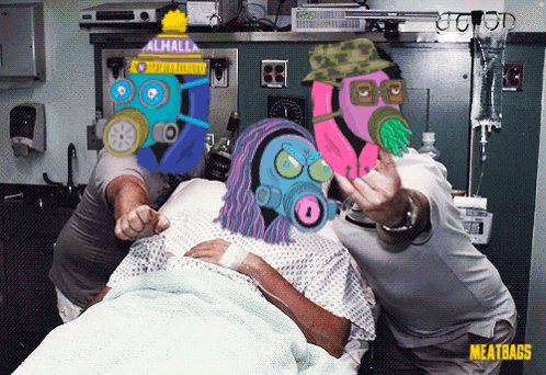 Hospital Bed with Meatbags Text