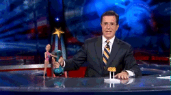 Host Colbert Playing Barbie GIF