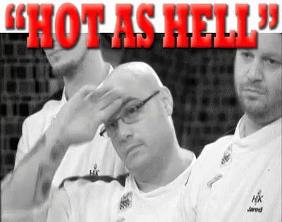 Hot As Hell Bald Man Sweating GIF