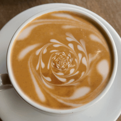 Hot Coffee Latte Art Swirl GIF